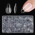 330pcs Small Almond Clear Acrylic Nail Tips – Thin Semi‑Matte Full Cover False Nails, No Buffing Needed, Seamless Extension for