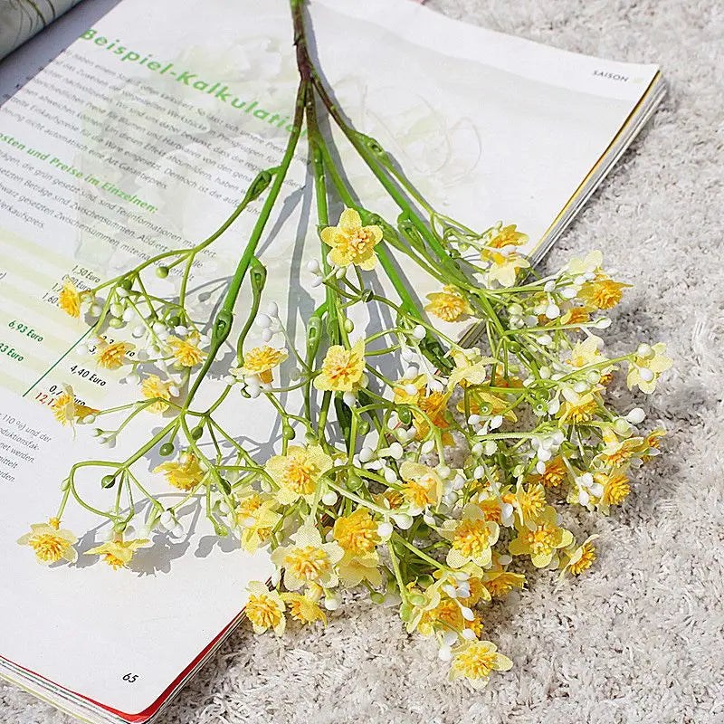 1 Bundle Gypsophila Bride Holding Plastic Flower Wedding Vases for Home Decor Accessories Ornamental Flowerpot Artificial Plants
