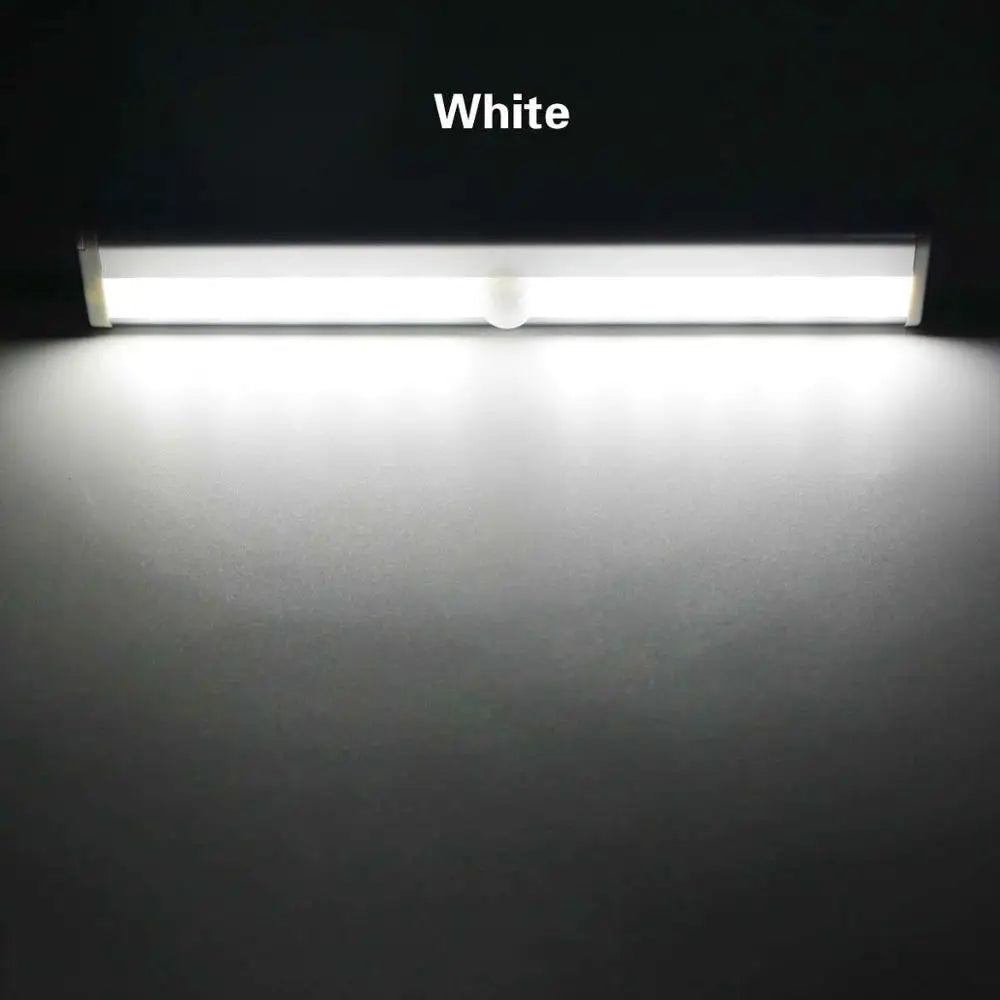 LED PIR Motion Sensor Closet Light 10LEDs Cold White Desk Drawer Wardrobe Lamp Under Cabinet Battery Powered Night Light