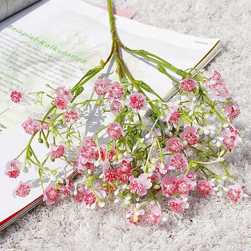 1 Bundle Gypsophila Bride Holding Plastic Flower Wedding Vases for Home Decor Accessories Ornamental Flowerpot Artificial Plants
