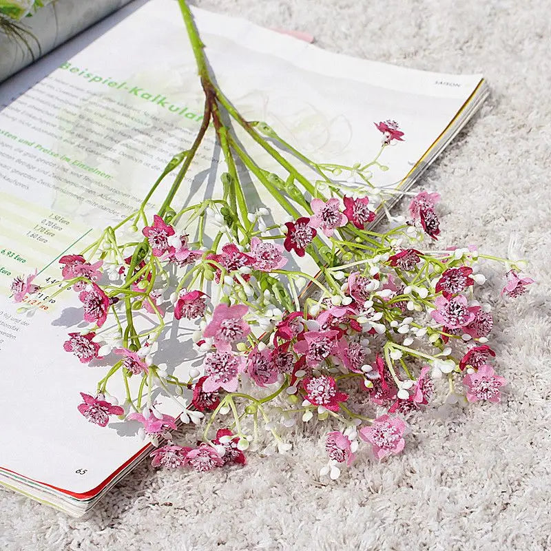 1 Bundle Gypsophila Bride Holding Plastic Flower Wedding Vases for Home Decor Accessories Ornamental Flowerpot Artificial Plants