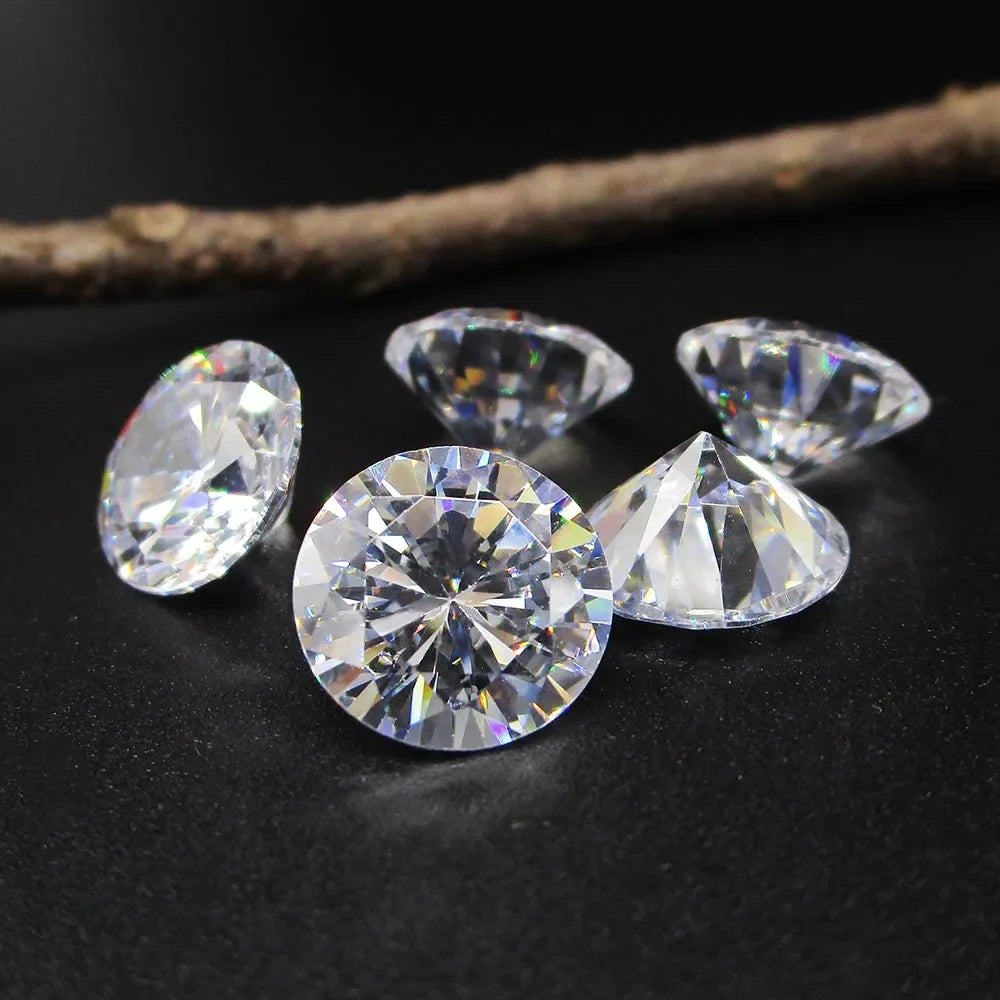 Wholesale Price 50pcs/lot 3mm 4mm 5mm (2.5~6.5mm) 5A Round Brilliant Cut Loose White Cubic Zirconia Stones CZ Gems For Jewelry