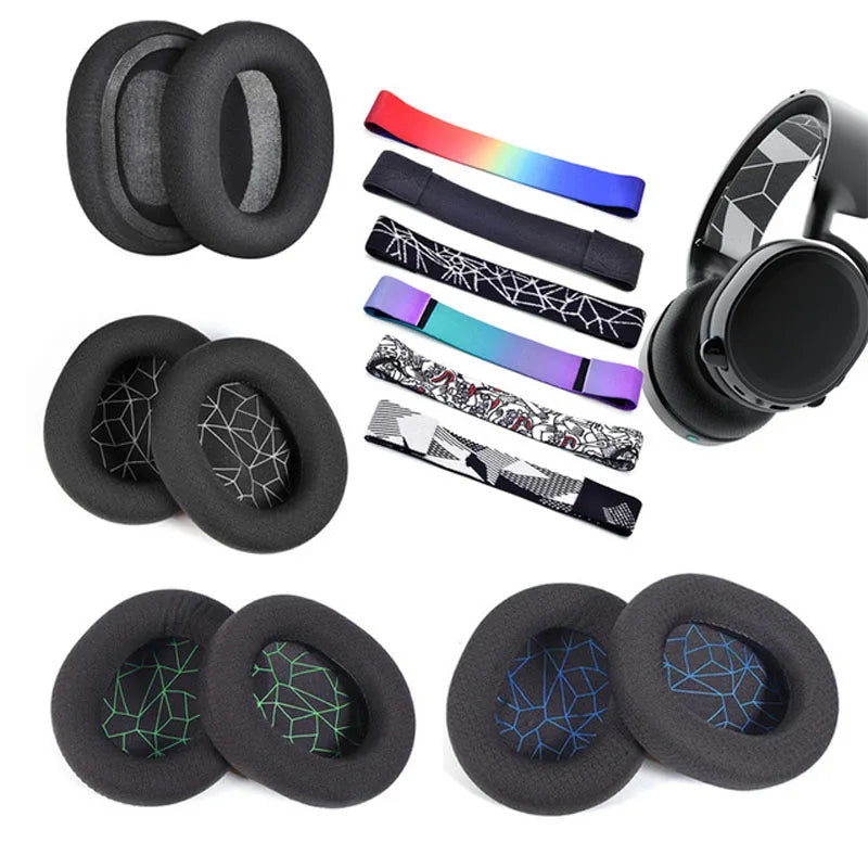 Suitable for SteelSeries Arctis 1/3/5/7/9/PRO Ear Pads Earphone Sleeve Head Beam Sponge Pad Earmuffs