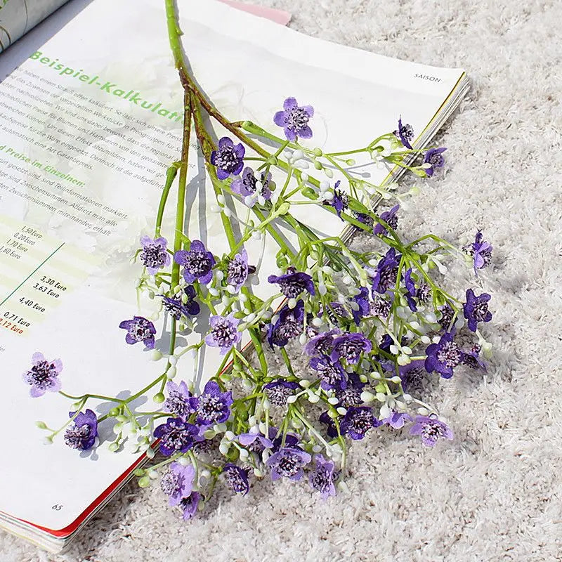 1 Bundle Gypsophila Bride Holding Plastic Flower Wedding Vases for Home Decor Accessories Ornamental Flowerpot Artificial Plants