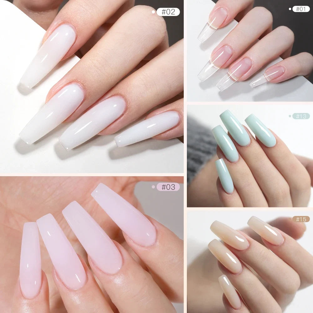 AS Painless Natural Builder Nail Gel Nail Tpo Free Self Leveling Gel for Nail Extension Construction Pink Varnish UV Led Gel