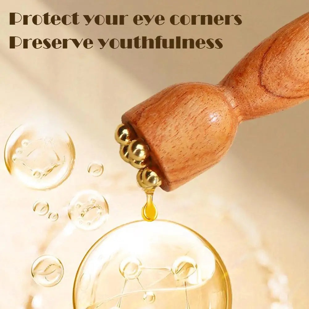 NEW Lotus Seedpod Brass & Rosewood Facial Gua Sha Tool Eye Relaxation Spot Meridians Acupoint Massage Handheld Eye Skin Care