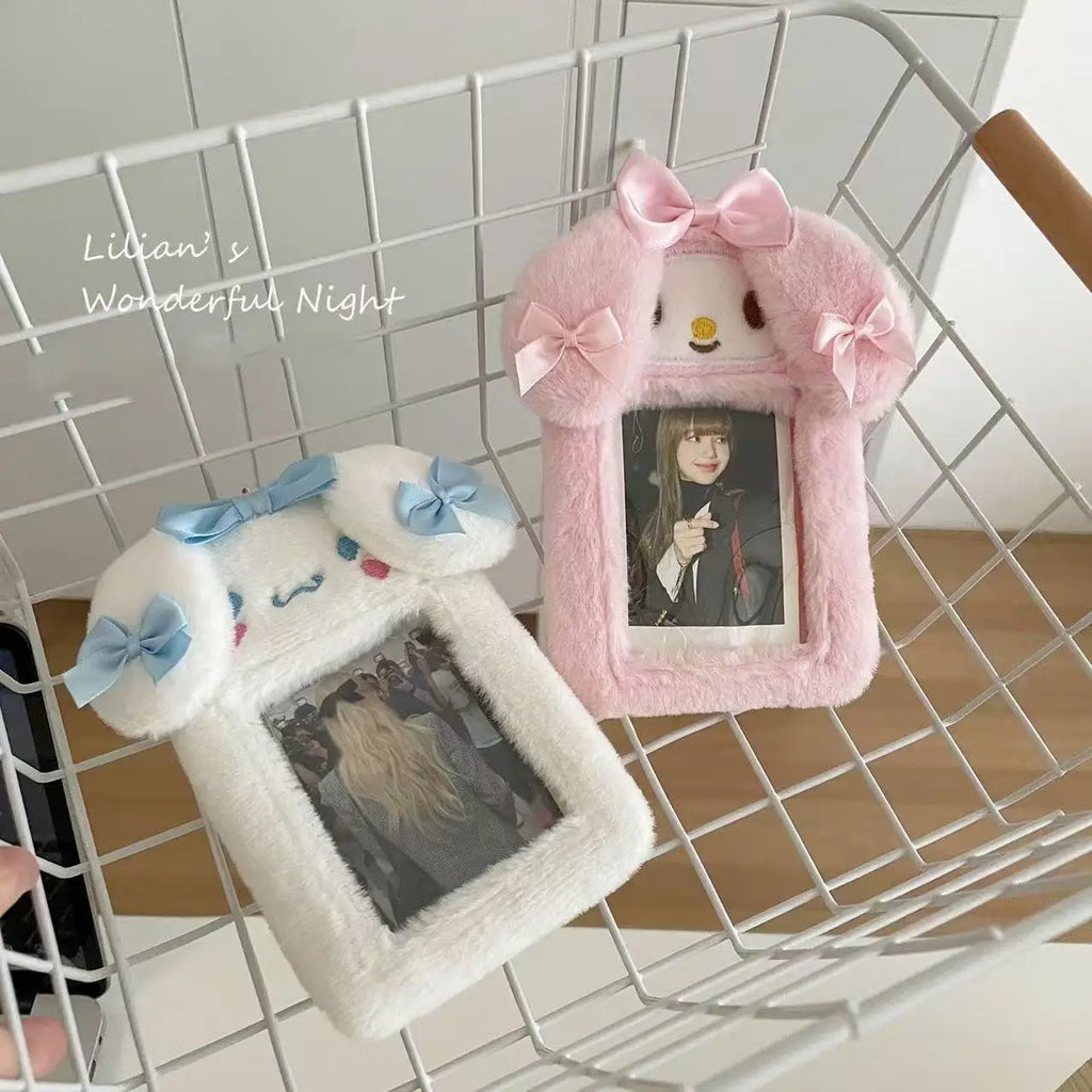Japanese Style Sanrio Plush Card Holder, Cute Cartoon Campus Card Case for Students Portable Card Protector