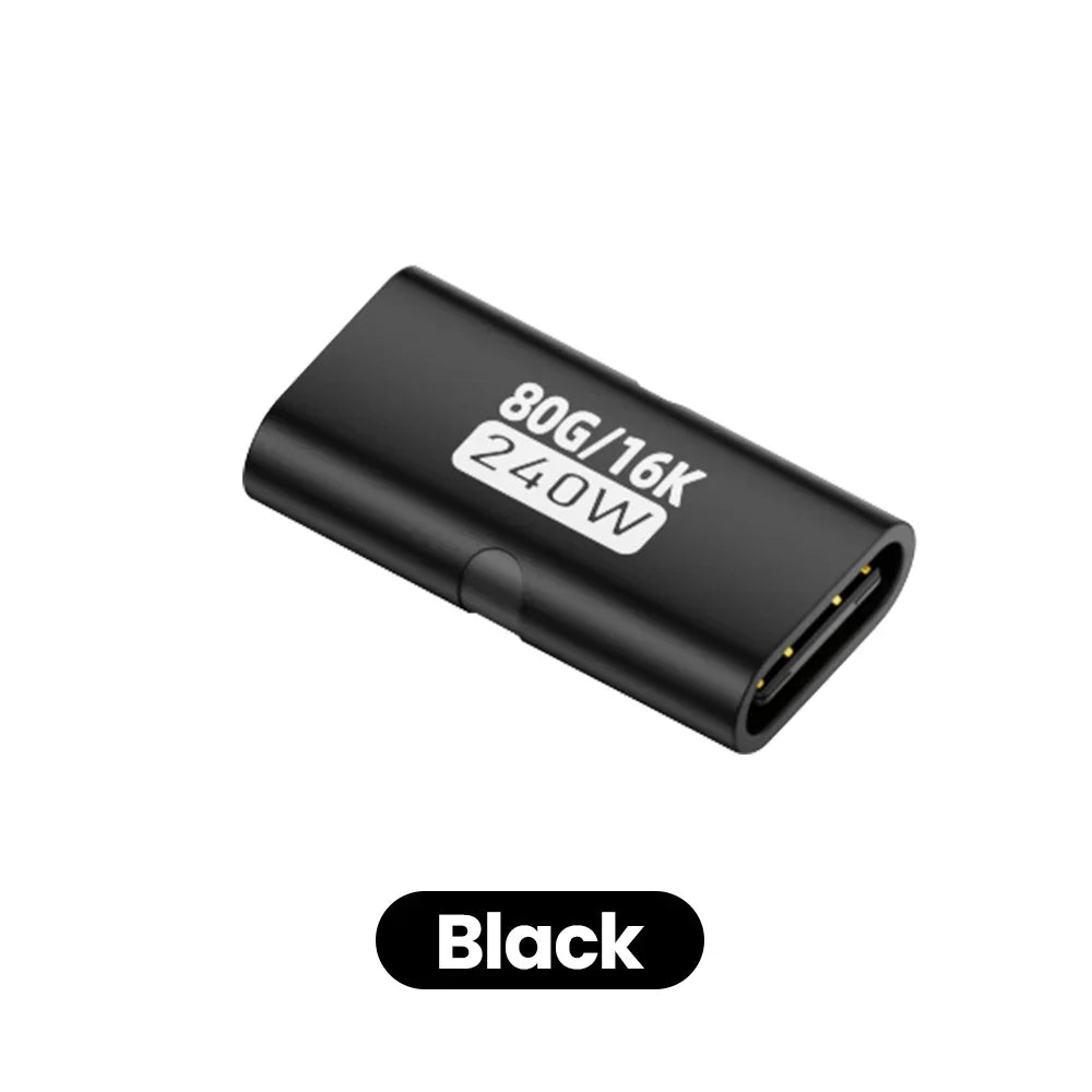 Elough 240W Adapter Type-C Female To Female USB 4.0 80Gbps High-Speed Transmission PD3.1 Charging Converter