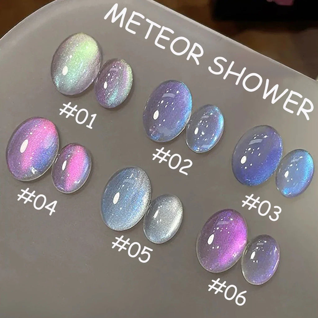ZH 12ML 6-Color Blue Glitter Water Light Cat Magnetic Gel Ultra Shine Semi Permanent Soak Off UV Gel Manicure Nail Art Varnish