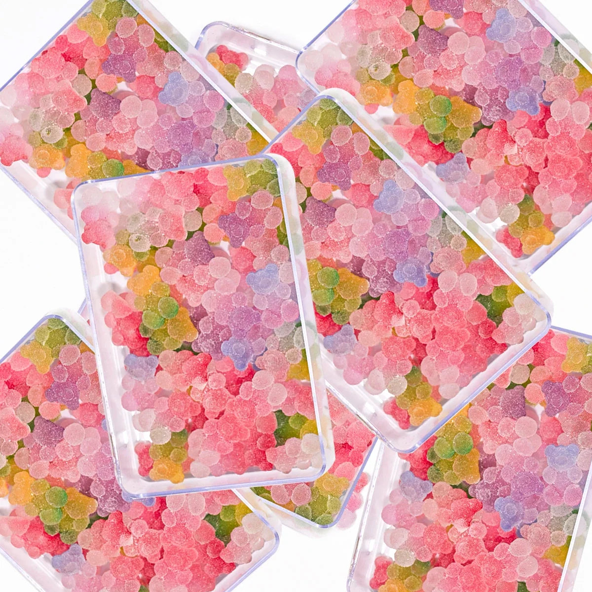 50pcs Gradient Gummy Bear Nail Art Charms Y2K Kawaii Bear Resin Design Nail Rhinestones DIY Cartoon Soft Candy Nail Accessories
