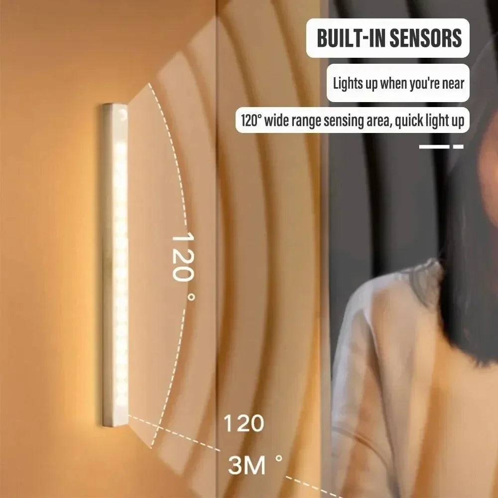 Rechargeable Motion Sensor Night Light Wireless LED Lamp For Kitchen Cabinet Wardrobe Stair Backlight Closet Lighting