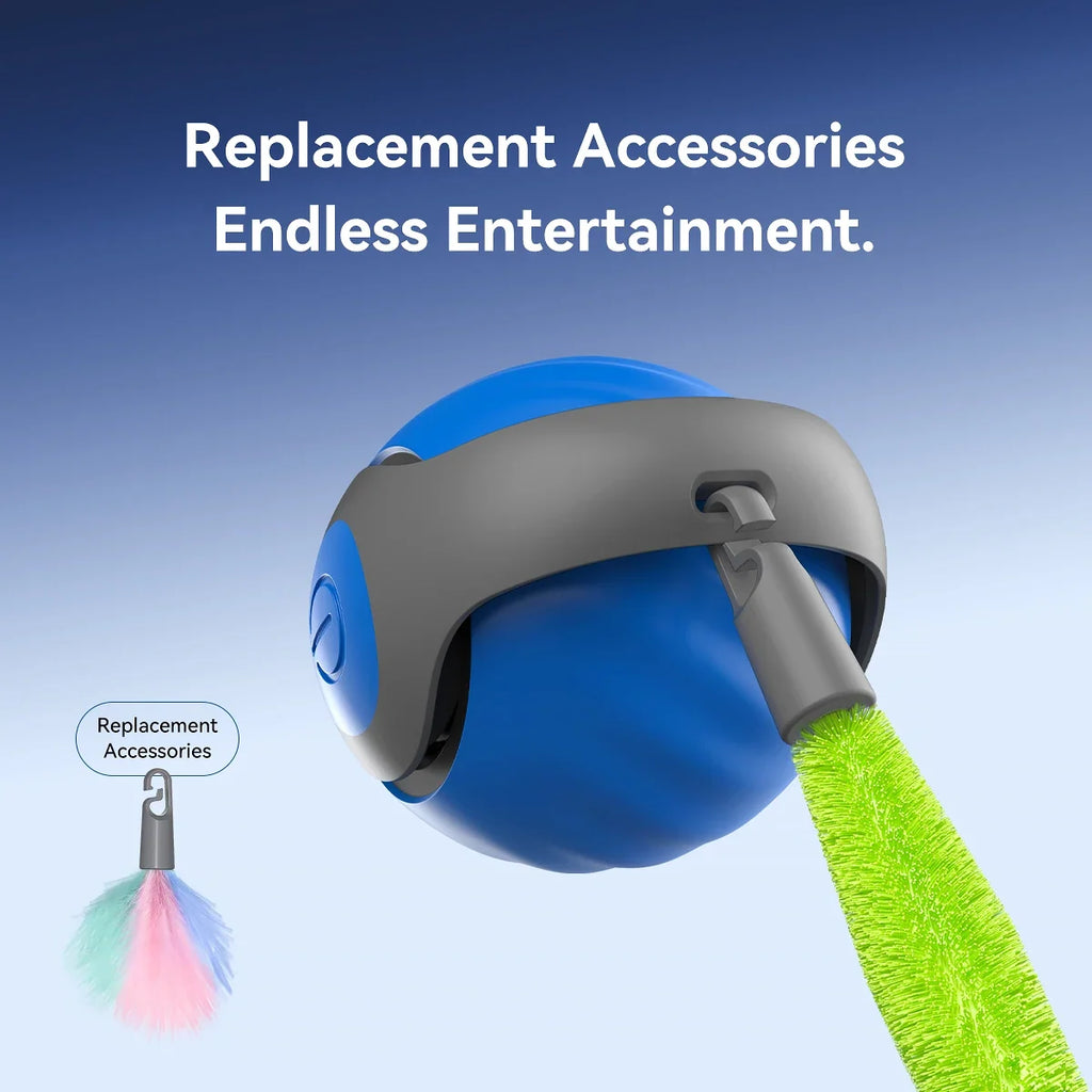 Intelligent Speedy Tail 2.0, Automatic Moving Cat Toy Ball with Tail, Smart Interactive Cat Toy Ball, Two Speed Adjustment