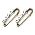 5-10pcs/lot Gold Safety Pins Brooches Blank Base Brooch Pin with Holes Fasteners Pin For DIY Jewelry Making Supplies Accessories