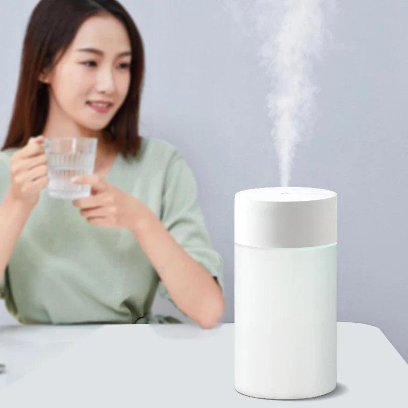 260ML USB Ultrasonic Humidifier, Mini Essential Oil Aroma Diffuser, Anion Mist Maker with Romantic LED Light, Portable Car Air P