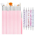 15/20Pcs Nail Art Brush Set Design Tip Painting Drawing Carving Dotting Pen FlatFan Liner Acrylic Gel UV Polish Manicure Tools