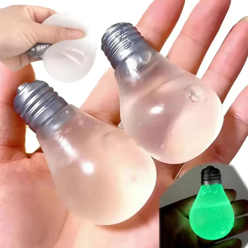 1~6Pcs Squishy Light Bulb Maltose Luminous Squeeze Toy Slow Rebound Sensory Fidget Toy Anxiety Relief Funny Decompression Gift