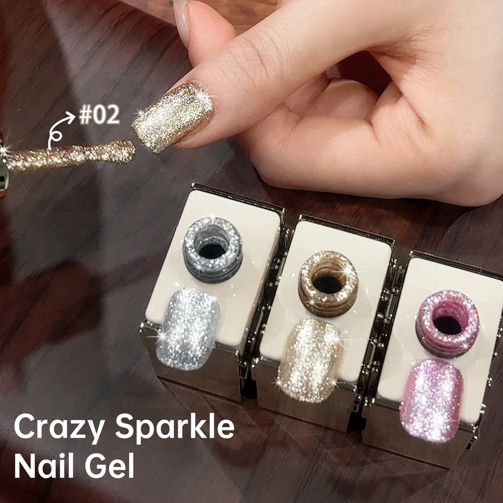 XEIJAYI 1pc/3pcs  Flashing Wildly Glitter  Nail Gel Set Semi Permanent Nail Art Soaking UV LED Nail Salon DIY Nail Salon Gel
