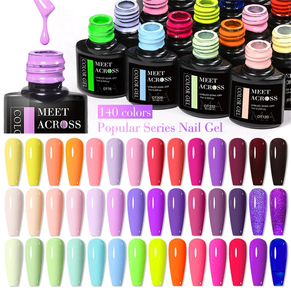 12pcs Gel Nail Polish Set HEMA TPO FREE Summer Colorful Long-Lasting Semi Permanent Soak Off UV Gel Varnish Nail Supplies DIY