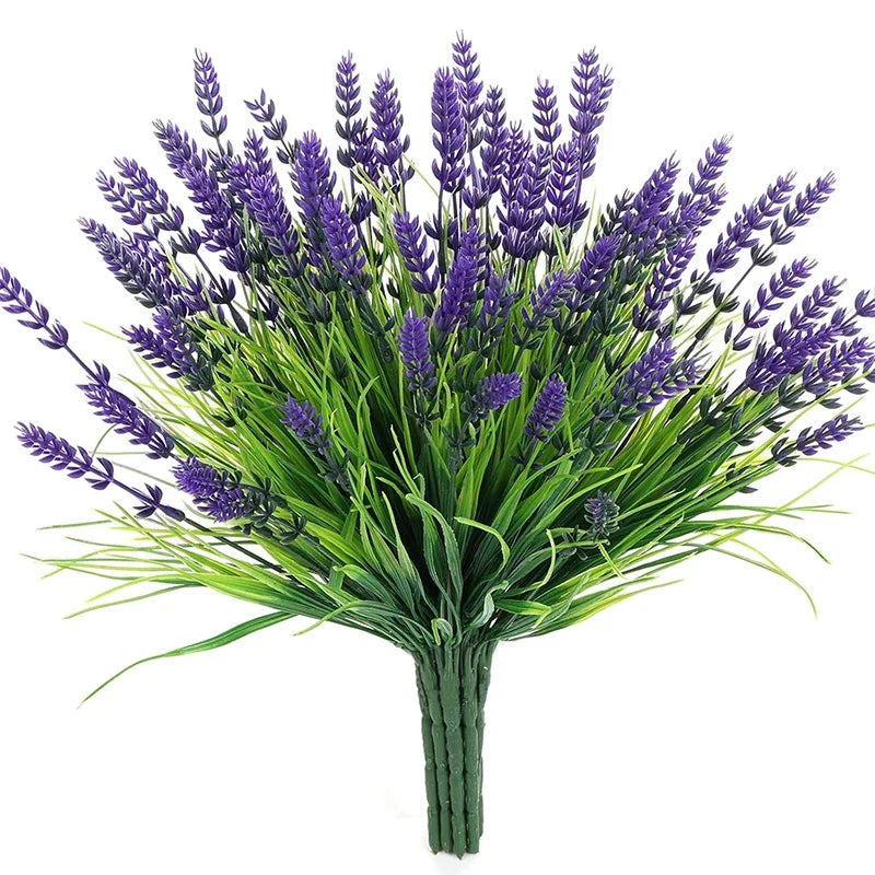2/4/6Pcs 35cm Artificial Plants-UV-Resistant Faux Monkey Grass Plastic Flower Shrubs Home Outdoor Courtyard Wedding Party Decor