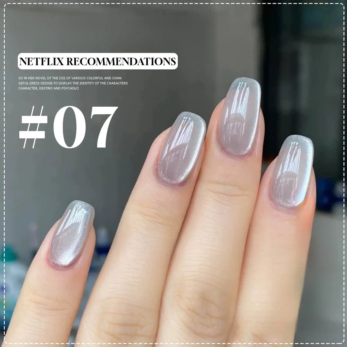 1-16PCS White Moonlight Glass Bead Nail Cat's Eye Gel Magnetic Satin Gel Polish 16-Colors Soak Off Glitter Manicure Varnish
