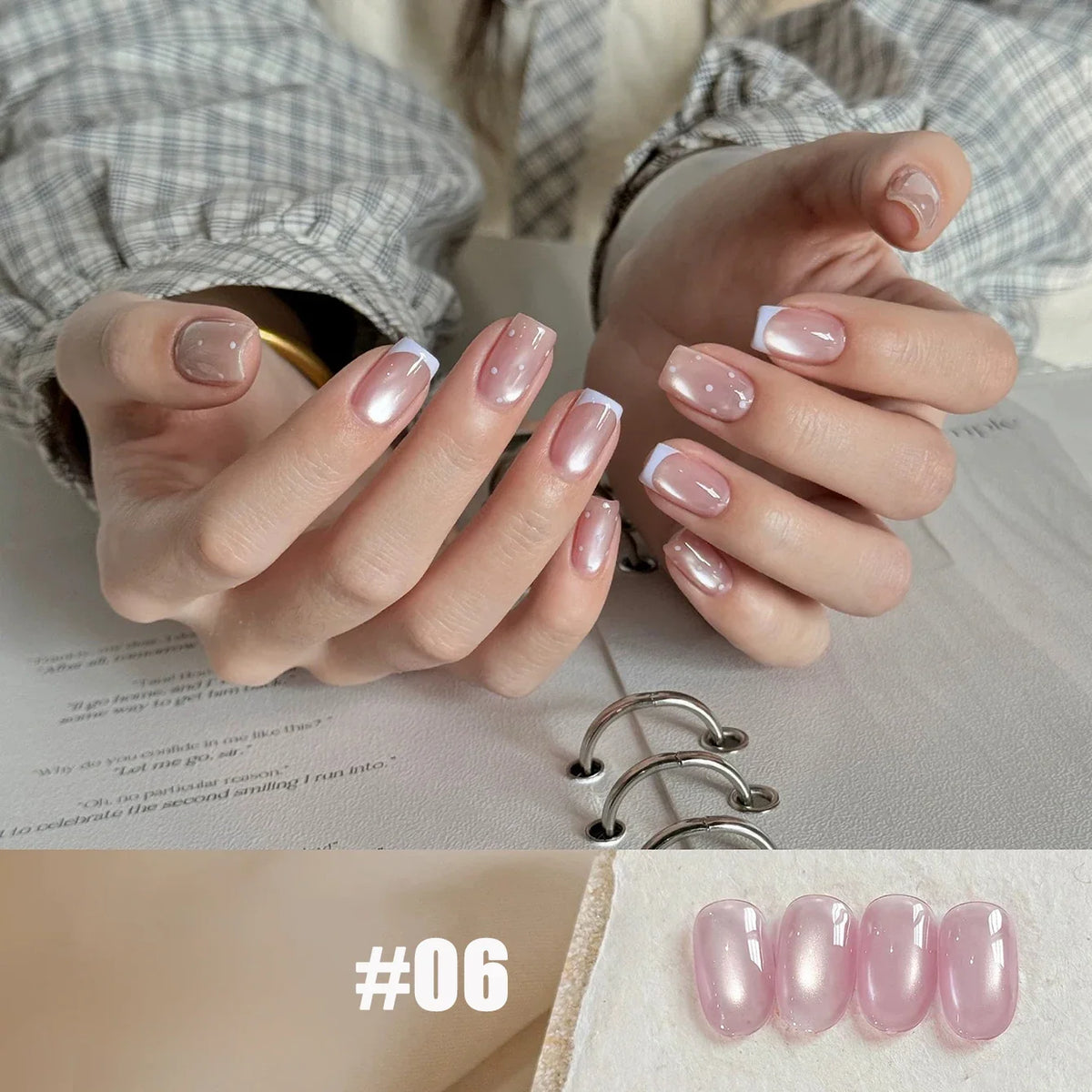 1-16PCS White Moonlight Glass Bead Nail Cat's Eye Gel Magnetic Satin Gel Polish 16-Colors Soak Off Glitter Manicure Varnish