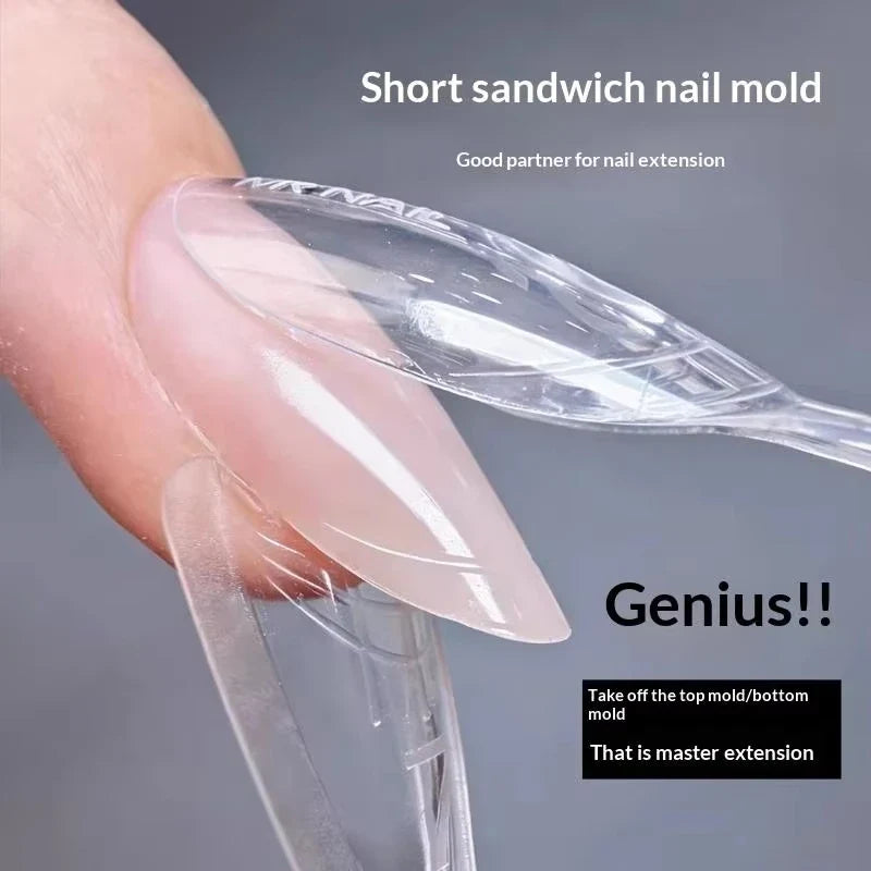 60/240/300 Pcs Sandwich Nail Forms 15 Size Oval Extension Dual Form No Paper Forms Needed For Easy Nail Extensions