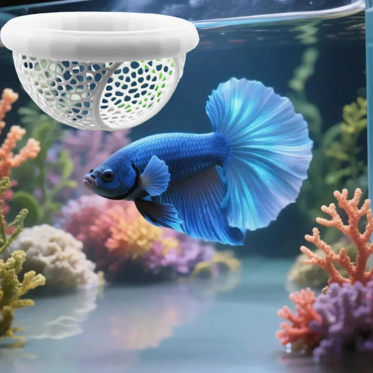 1 Pc Betta Fish Hammock Aquatic Tank Floating Hammock Provides A Safe Resting Place For Betta Fish, Shrimp And Small Creatures.