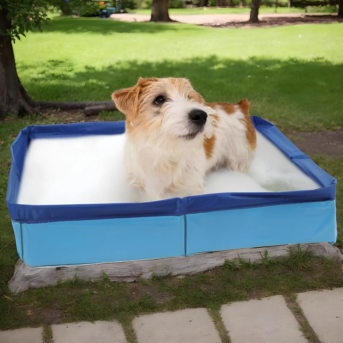50x50cm PVC Folding Pet Swimming Pool Dog Cat Kiddie Wading Pool Pet Puppy Bathing Tub Summer Outdoor Backyard Water Fun Toys