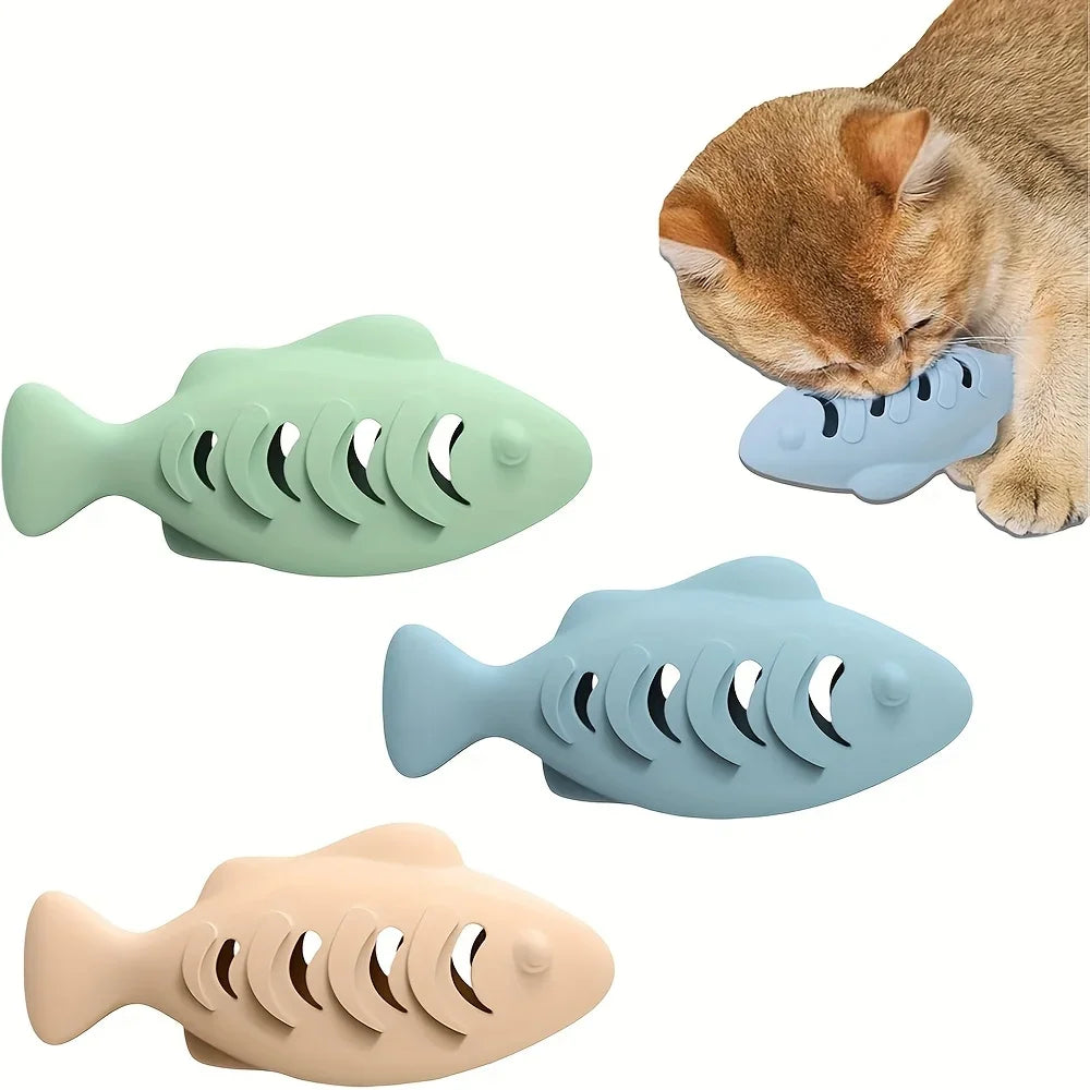 Soft Safe Silicone Fish Cat Toy Catnip Durable Molar Relaxing Self Entertaining Bite Resistant Chew Interactive Kitten Supplies