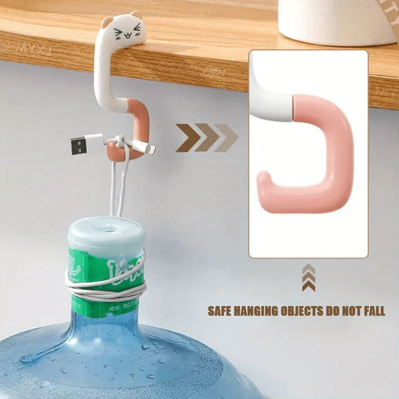 Travel Portable Cute Handbag Hook, Securely Hangs On Any Desktop, Plastic Design with Stretchable Handle, Fashionable Style