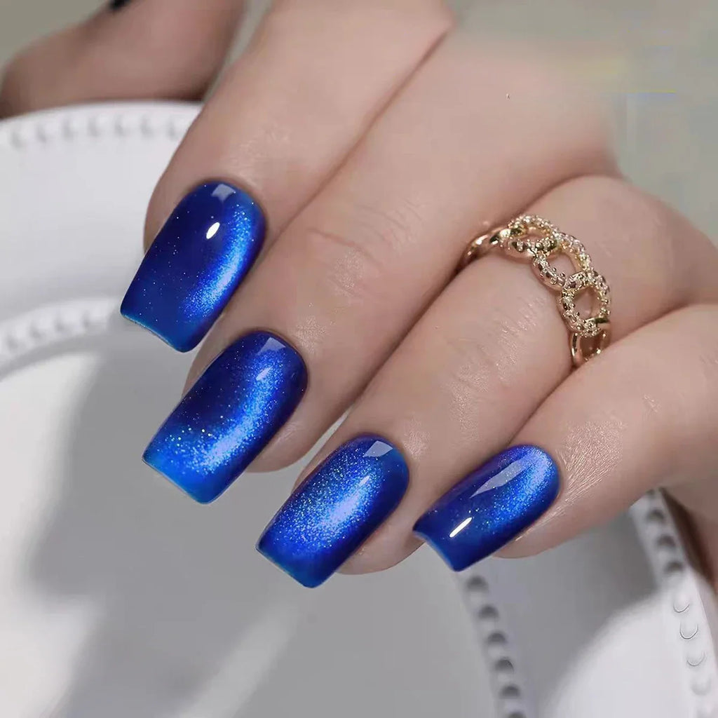 MIANEL 2026 New Arrival Deep Sea Blue Cat Eye Gel Polish Sparkling Crystal Cat Eye, Trendy & Flattering Blue Shade for Nails