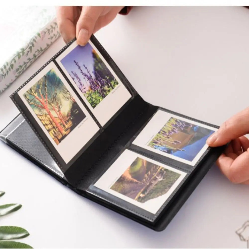 Retro 3 Inches 64 Pocket Photo Album Mini Instant Album Polarized Photo Album Picture Case Storage