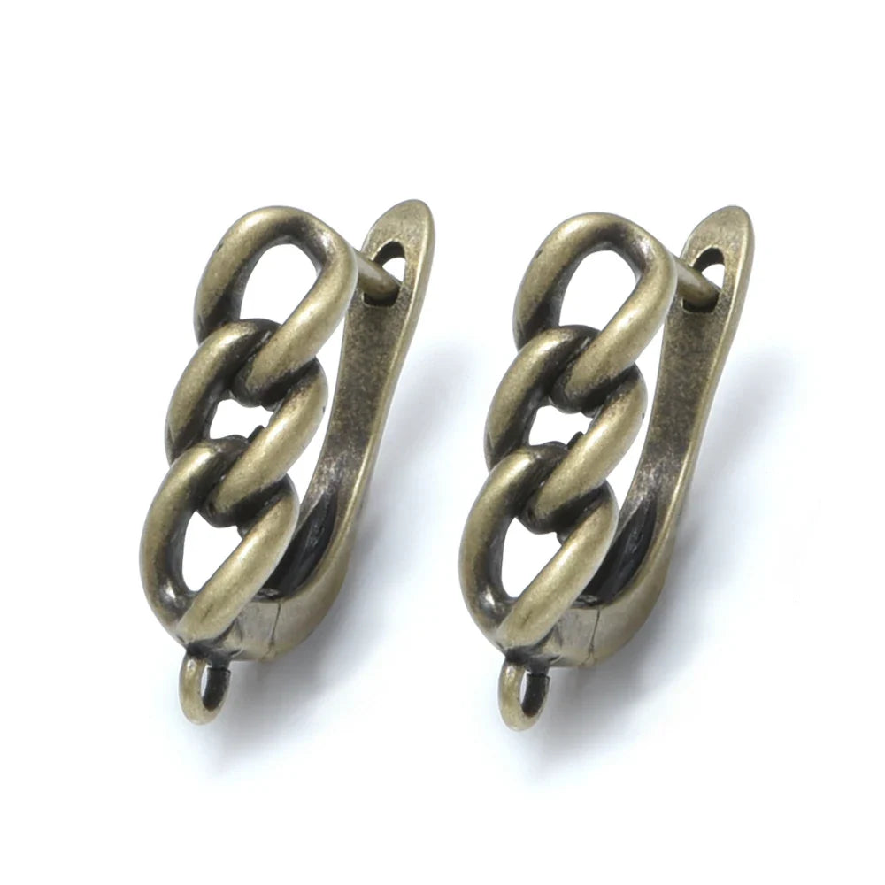 1 Pair NEW Cross Antique Bronze Brass Earring Clasps Hooks Accessories For DIY Woman Earring  Jewelry Making Supplies