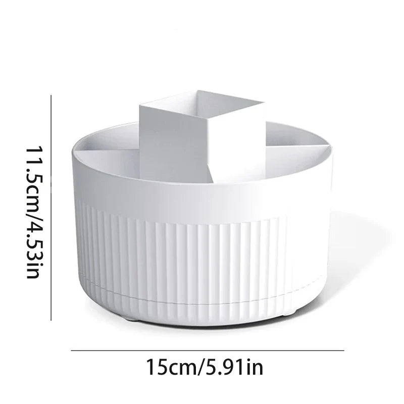 1 makeup brush holder storage box, 360° rotating makeup brush storage box, 5-slot makeup brush cup, suitable for cosmetics, pen