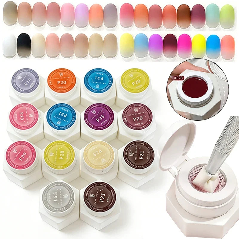 Nail Air Cushion Patting Gel, No Wash High Saturation Solid Color Gradient Shading, Offline Nail Salon Specific UV Nail Polish