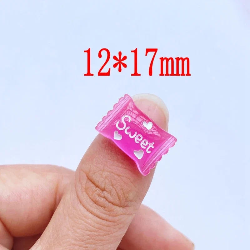 20pcs Cute Mini Cartoon Transparent Candy Nail Rhinestones Gems Glitter Nail Art Jewelry Manicure Nail Decoration Accessorie
