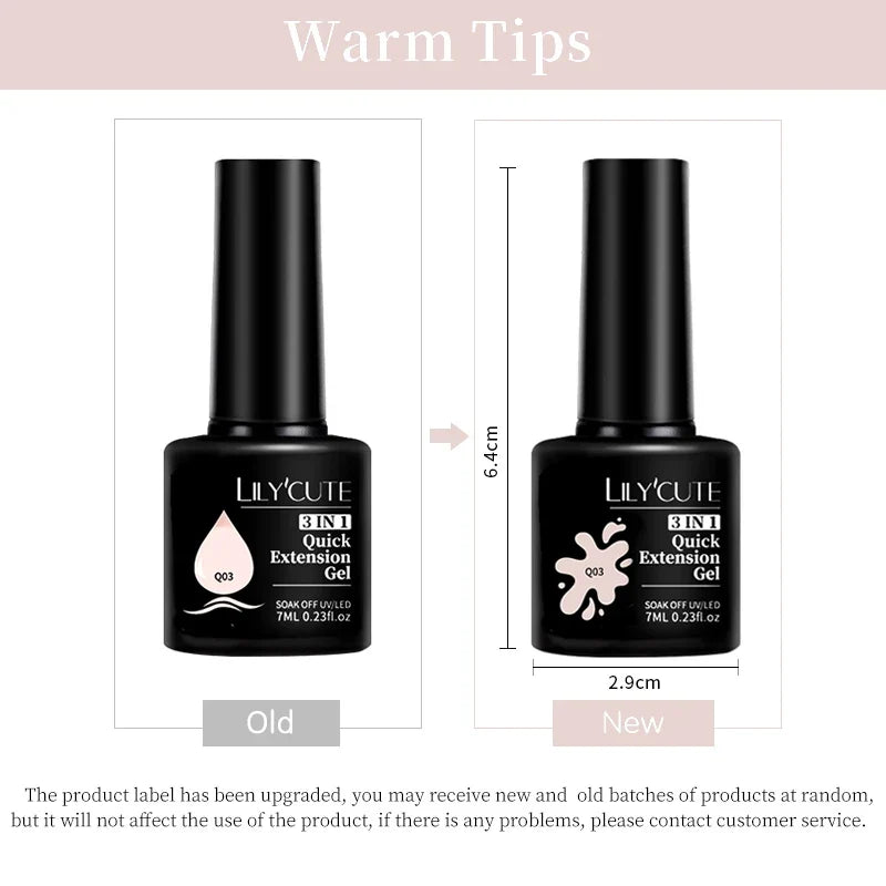 LILYCUTE Milky White Gold Sequins Quick Extension Rubber Base Gel Nail Polish Glitter Extend Construct Hard Gel Nail Art Varnish