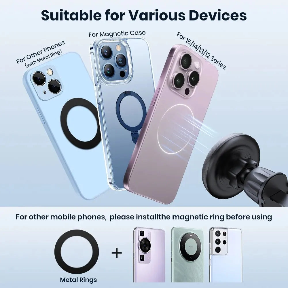 TOPK MagSafe Car Phone Holder,Magnetic Car Phone Mount,Air Vent Cell Phone Holder Car for iPhone 15 14 13 Pro Plus Mag Safe Case