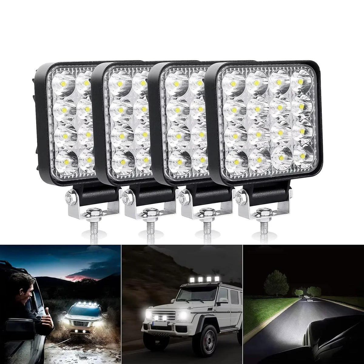 2/4pcs Mini LED Work Light Bar 3.3inch White LED Bar Pods Off Road 12V 24V Spot Flood Driving Fog Lights for Car Truck SUV ATV