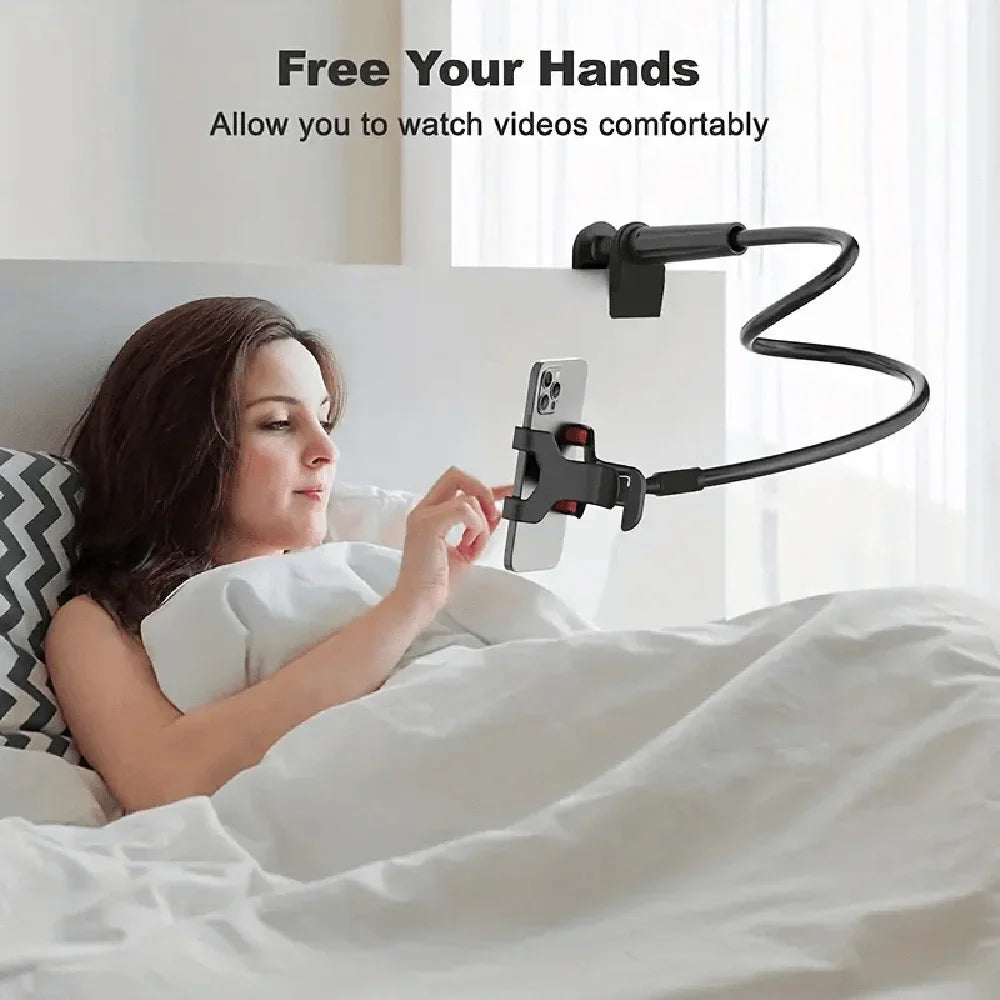 360° Rotatable Long Arm Lazy Universal Phone Holder for Smartphone Stand Anti-Slip Mount Bracket for Bedroom Living Room Desktop