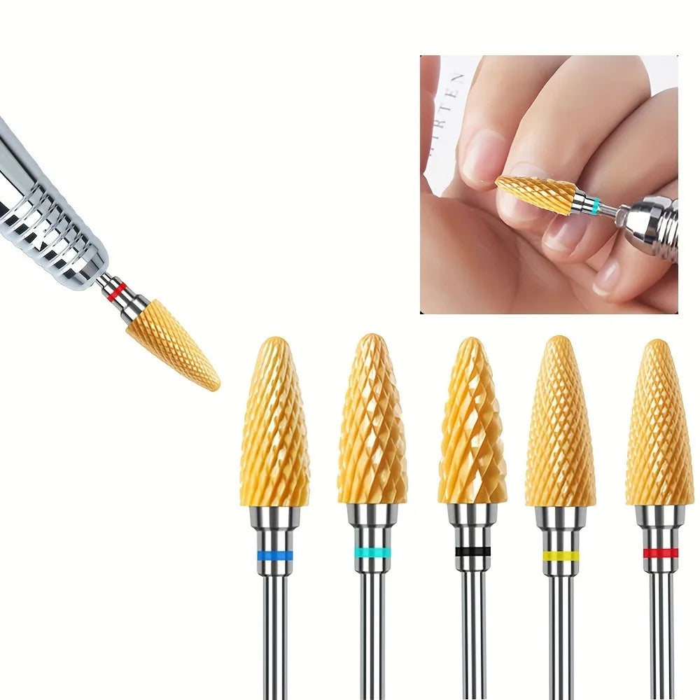 1 PC or 5 PCS Ceramic Nail Drill Bits, Suitable for Manicures, Pedicures, Gel Polishing, and Cuticle Care.