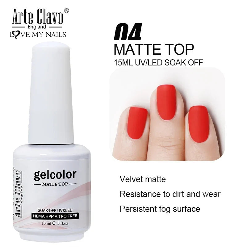Arte Clavo HEMA TPO FREE 15ml UV LED Gel Nail Polish Soak Off Semi Permanent Daily Wear Universal Color For All Seasons Manicure