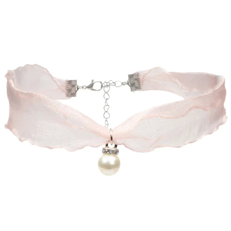 Women Sexy Bow Lace Choker Necklaces Torques Collar Floral Bowknot Wedding Party Cosplay Lolita Fashion Girls Elastic Neck Ring