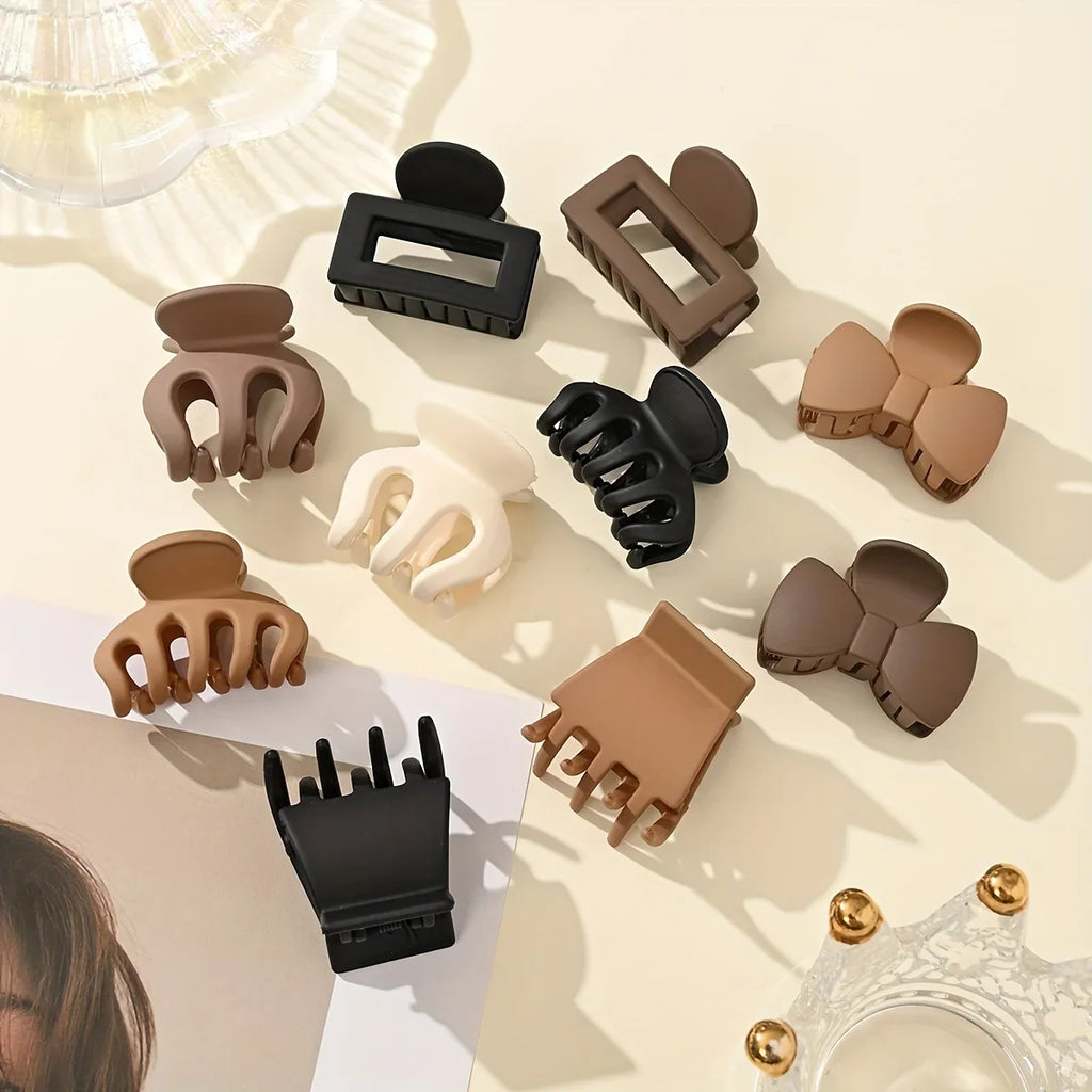 3Pcs Matte Hair Claw Clips Simple Solid Color Shark Clip Elegant Hair Claw for Women Girls Daily Hair Accessories