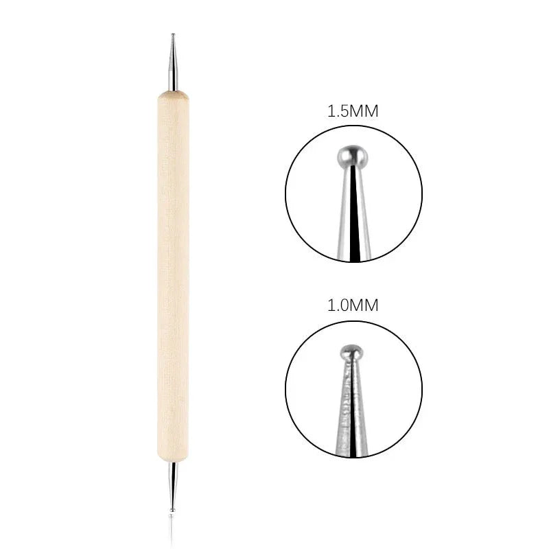 DIY Manicure Tools: Nail Art Dotting Pen, Spiral Rod Hook Pen & Drawing Painting Marbleizing Tool
