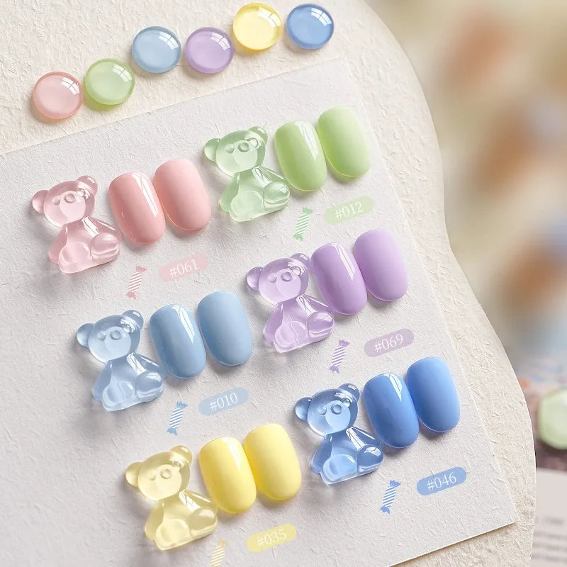 Candy Color Nail Gel Polish Set 6 Color High Saturation Macaron UV LED Soak Off Gel Varnish Nail Art Salon Professional Manicure