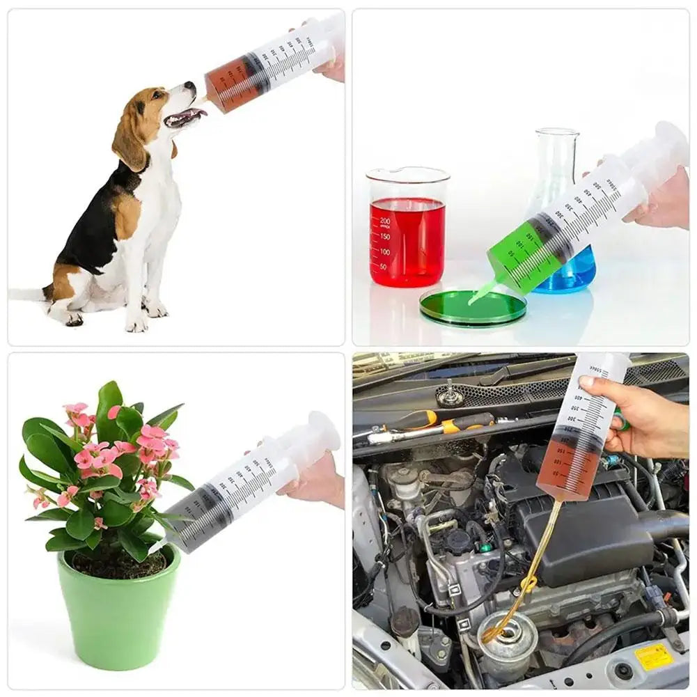 100ml-550ml Large Capacity Syringe Syringes Reusable Pump Measuring 1m Tube Pet Feeding Big Syringe Measuring Vacuum Syringe