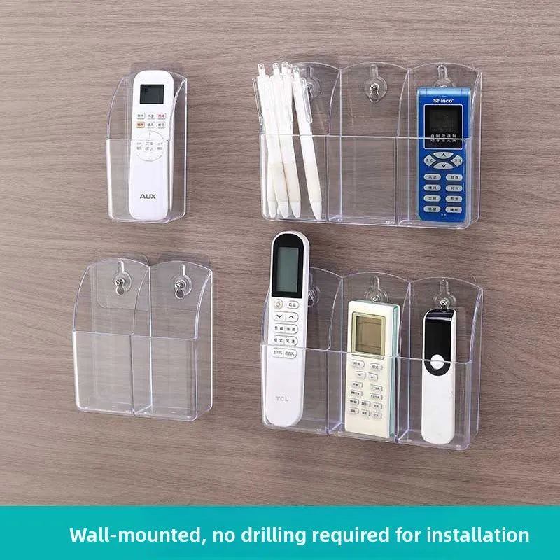 1Pcs Simple and Generous Acrylic TV Remote Control Holder 1/4 Case Wall Mount Storage Box for Mobile Phone and Remote Control