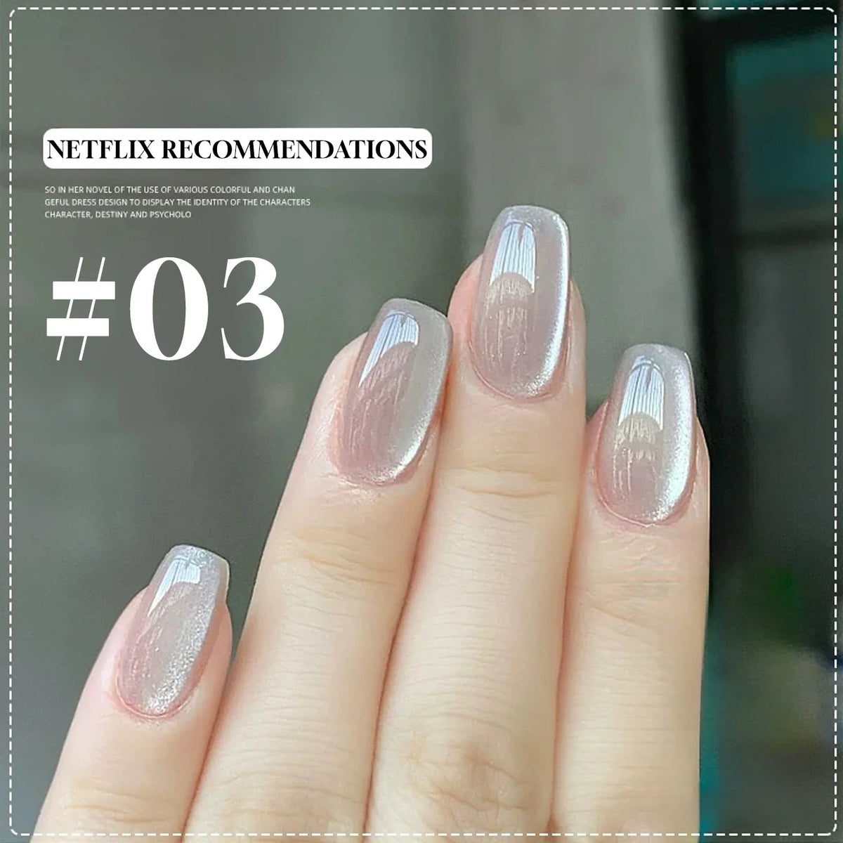 1-16PCS White Moonlight Glass Bead Nail Cat's Eye Gel Magnetic Satin Gel Polish 16-Colors Soak Off Glitter Manicure Varnish