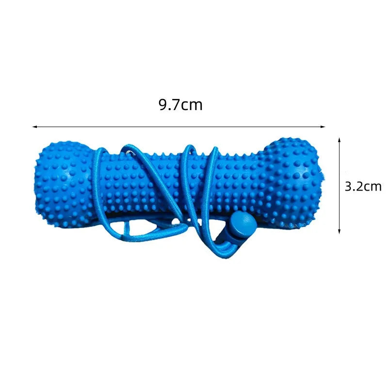 Durable Rubber Dog Bone Chew Toy with Safety Rope Teeth Cleaning Bite Toy for Puppy Pet Training